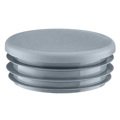 Afbeelding van Lamellenstop voor Ronde Buizen 60 mmGrijs 4 Stuk Kunststof Eindkap Sluitdop Staalbuis mmRonde doppen eindkappen sluitdoppen 6 cm EMFA ®
