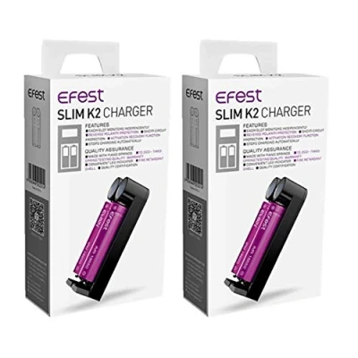 Afbeelding van 2 stuks Efest Slim K2 multi oplader (batterijen niet inbegrepen) voor 18650 10440 14500 16340 17340 18350 18490 18500 26500 26650 20700 21700