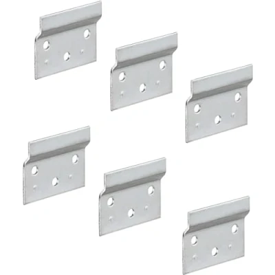 Afbeelding van Gedotec Ophangrail lengte 60 mm 6 stuks wandbevestiging verzinkt metaal wandrail voor kasthouder stalen steunplaat om te schroeven kastophanging