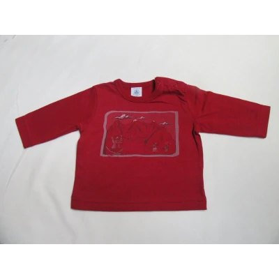 Afbeelding van petit bateau , jongens t shirt lange mouw rood 6 maand 67