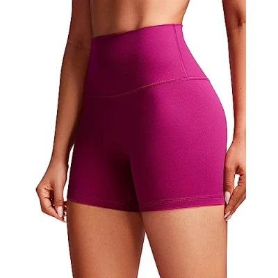 Afbeelding van CRZ Yoga Dames Butterluxe Shorts 4&#039;&#039; Hoge Taille Workout Gym Leggings Hardlopen Spandex Biker Magenta paars M