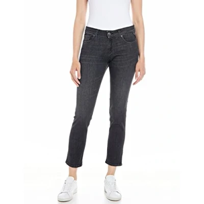 Afbeelding van Replay Damesjeans Faaby Slim Fit met stretch, Black 098, 27W / 30L
