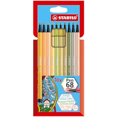 Afbeelding van Viltstift STABILO Pen 68/10 medium soft assorti etui à 10 stuks