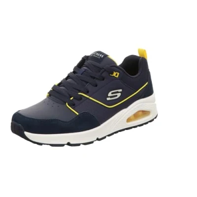 Afbeelding van Skechers Heren UNO Sneakers, Navy Duraleather/Suede/Yello Mesh, 41 EU, Duraleather Suede Yello 42.5 EU
