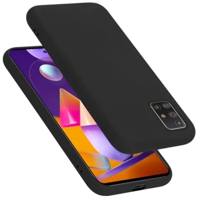 Afbeelding van Cadorabo Hoesje geschikt voor Samsung Galaxy M31s in LIQUID ZWART Beschermhoes gemaakt van flexibel TPU silicone Case Cover