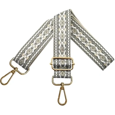 Afbeelding van Verstelbare schouderriem voor dames, draagriem, tassenriem om te wisselen, tasriem breed 3,8 cm met gouden karabijnhaak, schoudertas, handtassen, grijs, N35