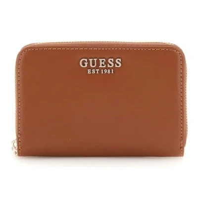 Afbeelding van GUESS Portemonnee Laurel Zip Around Wallet Cognac Bruine