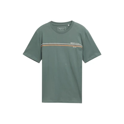 Afbeelding van TOM Tailor Denim Tshirt print, Heren, Maat: XS, Washed jasper green