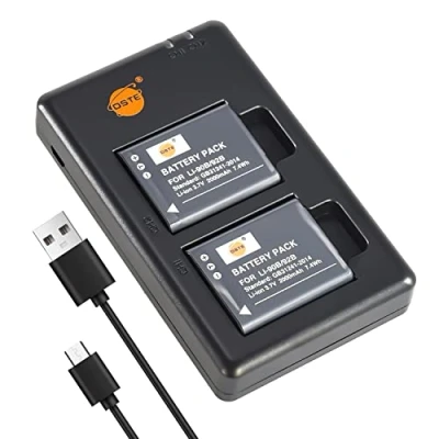 Afbeelding van DSTE 2 stuks LI 90B 92B (2000mAh/3,7V) batterijladerset compatibel voor Olympus SH 1, 50, iHS 60, SP 100, Tough TG 2, 3