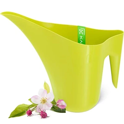 Afbeelding van KADAX Gieter, 1,2 l bloemengieter voor planten, lange hals van kunststof, kan kamerplanten, gieter tuingieter, bloembewateringsketel (groen)