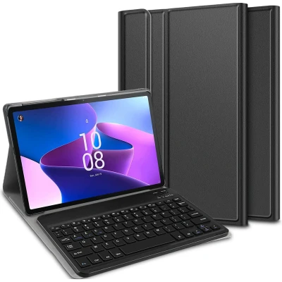 Afbeelding van Cazy Lenovo Tab M10 Gen 3 hoes met toetsenbord AZERTY Zwart