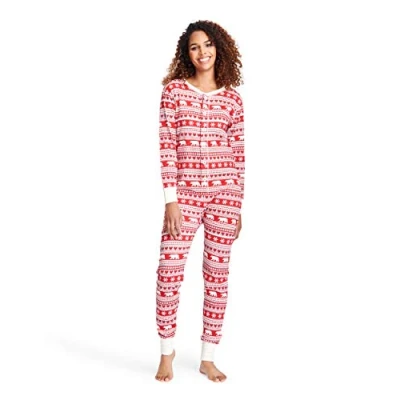 Afbeelding van Hatley Fair Isle Bear &amp; Moose Family Union Suits romperpak voor kinderen