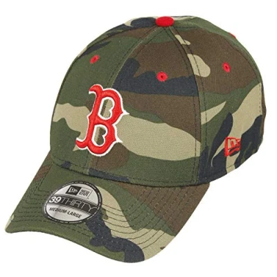 Afbeelding van New Era Red Sox 39thirty Stretch Cap Mlb Essential Woodland Camouflage S M