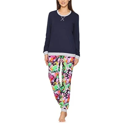 Afbeelding van Merry Style Dames Pyjama MS10 168 (Marineblauw/Dans, L)