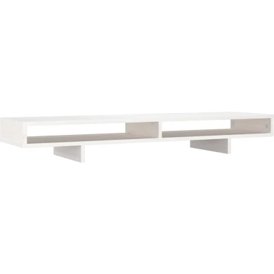 Afbeelding van vidaXL Monitorstandaard 100x27x14 cm massief grenenhout wit