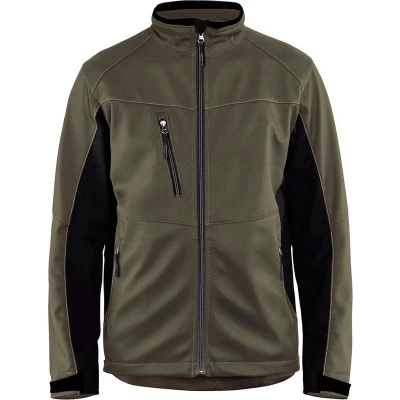 Afbeelding van Blåkläder Softshell jack unite zwart groen, maat M, Geschikt voor Veehouderij