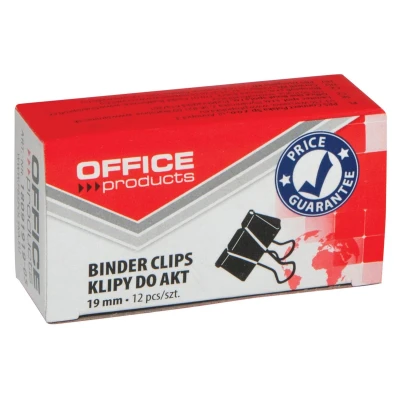 Afbeelding van Office Products Foldbackclip 19mm Zwart 12 stuks