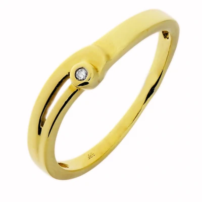 Afbeelding van 0.0025ct Diamant Gouden Damesring Verlovingsring Aanzoeksring Subtiel 14 karaats