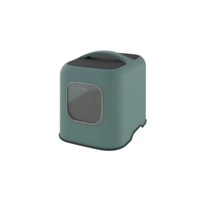 Afbeelding van Rotho Mypet Kattenbak Biala 51 x 39.5 44.3 cm Kattentoilet Groen&amp;Antraciet