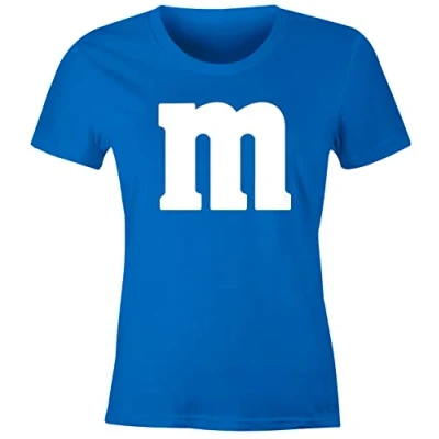 Afbeelding van MoonWorks® Dames T shirt groepskostuum M print kostuum carnaval verkleedkleding, blauw, XS