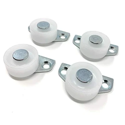 Afbeelding van Design61 4 x bedkastrol zijrol 30 14 mm met hard loopvlak kunststof rol