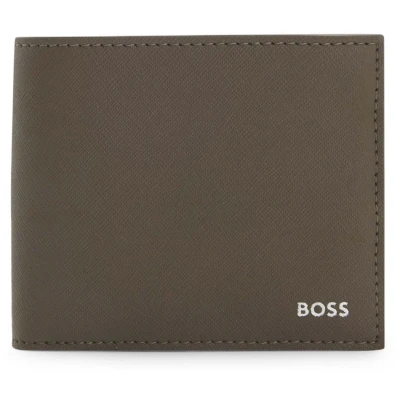 Afbeelding van BOSS Leren kaarthoes Zair 8 CC Card Case Open Green kaki