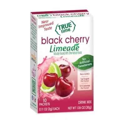 Afbeelding van True Lime Limeade Stick Pack, Black Cherry, 10 Count (11 oz) door Lemon