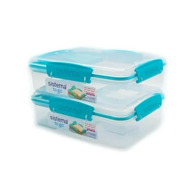 Afbeelding van Sistema Set van 2 lunchbox/Lunch Snack Attack Duo To Go, 975 ml kleur mint