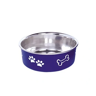 Afbeelding van Nobby rvs voerbak anti slip fusion blauw 500 ml
