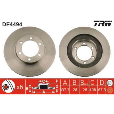Afbeelding van Trw Remschijf DF4494