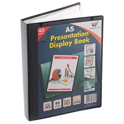Afbeelding van A5 Display Book Certificate Folder 40 Pocket Folders Met Plastic Zakken Presentatiemap Mouwen Polly File (A5 Size 80 Weergaven 12 Books)