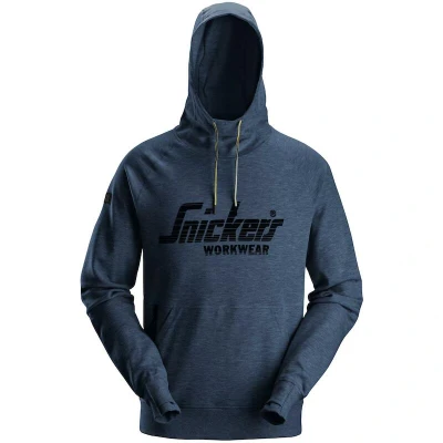 Afbeelding van Snickers 2894 Logo Hoodie Donker Blauw Melange/