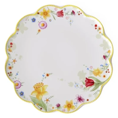Afbeelding van Villeroy en Boch Spring Awakening taartplateau &quot;bloemenweide&quot;, 33 cm, porselein, wit/kleurrijk