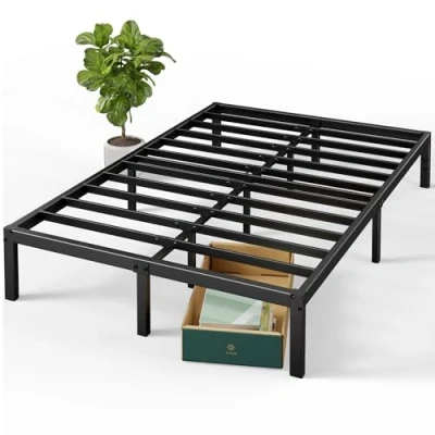 Afbeelding van Zinus Elias bed 180x200 cm Hoogte 36 met opbergruimte onder het metalen platform bedframe zwart