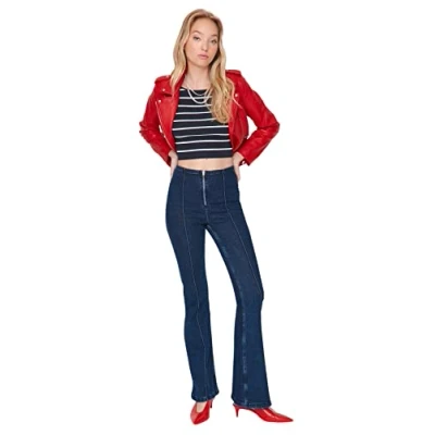 Afbeelding van Trendyol Vrouwen Hoge Taille Flare Been Jeans, Blauw, 64