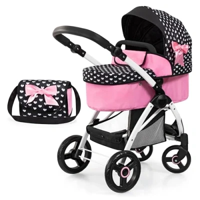 Afbeelding van Bayer Design 17560AA Poppenwagen City Max met tas, in hoogte verstelbaar, zwenkwielen voor, omvormbaar tot buggy, geïntegreerde mand
