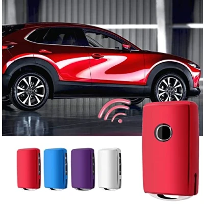 Afbeelding van CDEFG Compatibel met Mazda 3 BP CX 30 CX30 5 CX5 8 CX8 2020 2021 2022 2023 2024 autosleutelhoes TPU sleutelhangerbescherming afstandsbediening toetsen accessoires (rood)