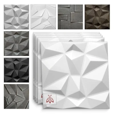Afbeelding van 3D panelen van polystyreen XPS piepschuim decors plafondpanelen platen wanddecoratie wandbekleding 50x50cm 3 mm dikte (6m²)