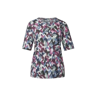 Afbeelding van Cecil MIT Burnout Tshirt print, Dames, Maat: XS, Weiß