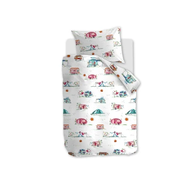 Afbeelding van Dekbedovertrek Beddinghouse x Hanneke de Jager Happy Camping Multi Katoen 100 135 cm Kinder