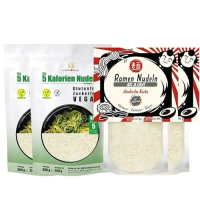 Afbeelding van 2 x 5 calorieën noedels en ramenpasta, van alginaat SCHULTZ KONING, caloriearm glutenvrij
