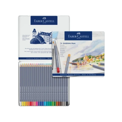 Afbeelding van Kleurpotloden Faber Castell Goldfaber aquarel blik à 24 stuks assorti