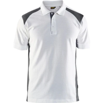 Afbeelding van Blaklader Poloshirt piqué 3324 1050 Wit/Donkergrijs XS