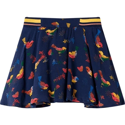 Afbeelding van Kinderrokje vogelprint 140 marineblauw