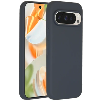 Afbeelding van Google Pixel 9 Hoesje Siliconen en TPU (zacht) Accezz Softcase/Backcover Donkerblauw Telefoonhoesje