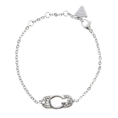 Afbeelding van GUESS armband Oh My G Logo &amp; Crystals Bracelet Rhodium zilverkleurig