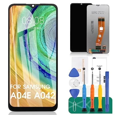 Afbeelding van Voor Samsung A04E Vervanging scherm Galaxy Lcd Digitizer Vergadering A042 Reparatiesets Zonder Frame (zwart)