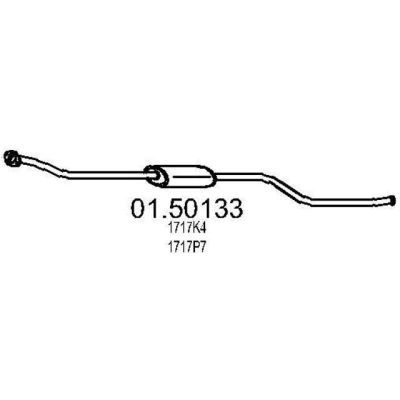 Afbeelding van MTS 01.50133 Middendemper 2170mm CITROЁN: Xsara Station Wagon (N2) 1.6 16V 2000 2005