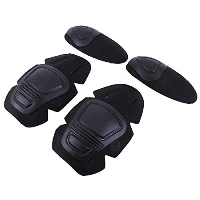 Afbeelding van PENVEAT Tactische Knie en elleboog Protector Pad Voor Paintball Airsoft Combat Uniform Militair Pak 2 kniebeschermers &amp; pads/Set, ZWART