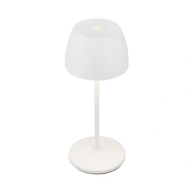 Afbeelding van Briloner Serina Snoerloze LED tafellamp IP44 7504016 Dimbaar Touch Spatwaterdicht Snoerloos Verwisselbare batterij en lichtbron Ø8 x 20,5 cm Wit